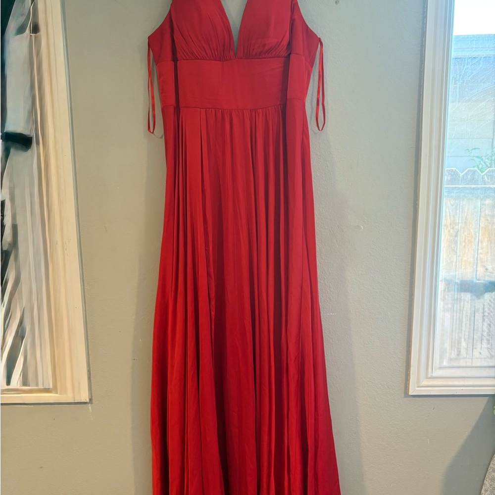 Cinderella Red long high slit Dress
